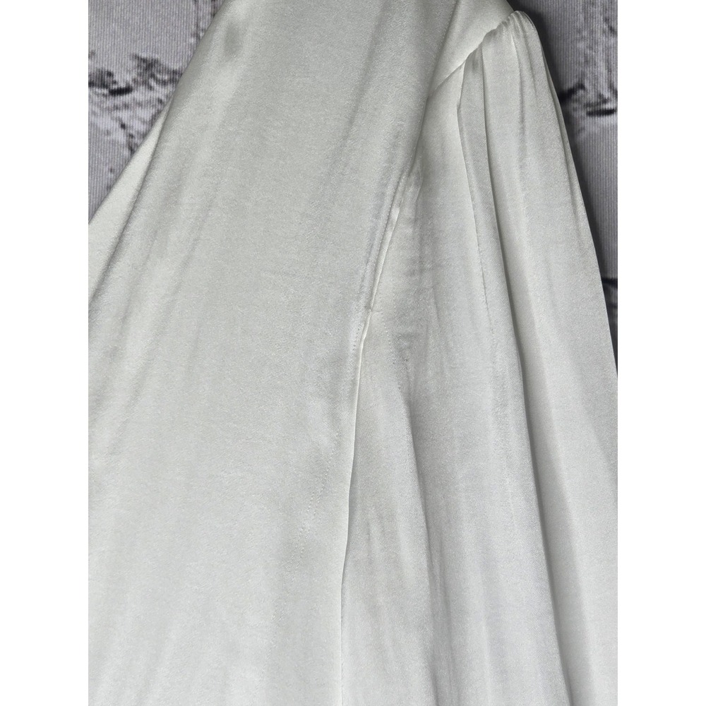 Davids Bridal Studio Soft Pearl White Ruffle Charmeuse Mini Dress New Size 6 - Picture 12 of 12